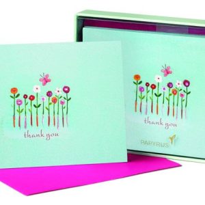 Papyrus Flowers with Butterfly Notecards