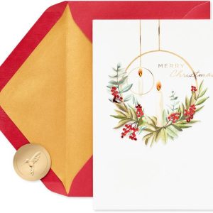 Holiday Boxed Cards Handmade Wreath And Candle