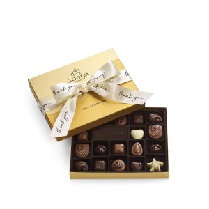 Assorted Chocolate Gold Gift Box, Thank You Ribbon, 18 pc.