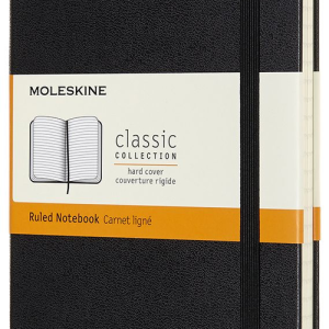 Moleskine Notebook, Medium, Ruled, Black, Hard Cover (4.5 x 7)
