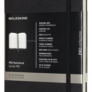 Moleskine Professional Notebook, Large, Black, Hard Cover (5 x 8.25)