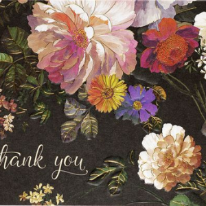 PaperSource Midnight Floral Thank You Notes
