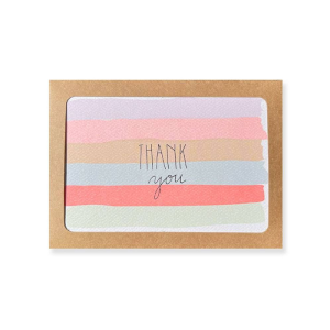 PaperSource Watercolor Stripes Thank You Card Set