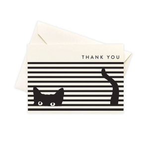 PaperSource Cat Stripes Thank You Card Set