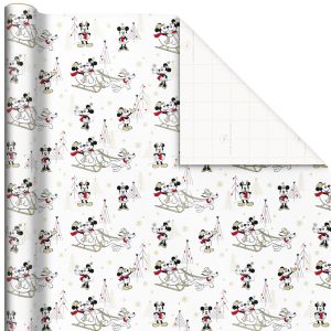 Disney Mickey & Minnie With Pluto Christmas Wrapping Paper, 70 sq. ft