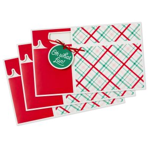 Oh What Fun Plaid 3-Pack Christmas Gable Boxes