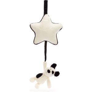 Jellycat Bashful Black & Cream Puppy Musical Pull