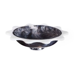 Como Black & White Ripple Bowl