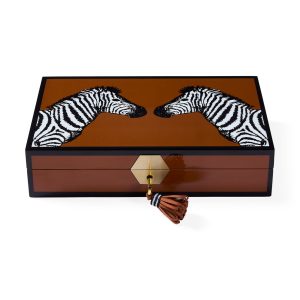 Jonathan Adler Zebra Lacquer Jewelry Box